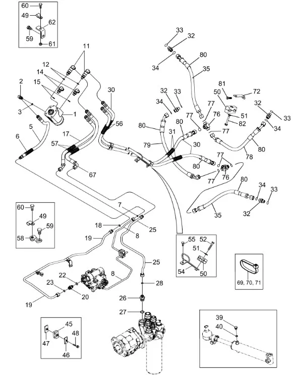 87401120 - Шланг гидравл. 750мм рул. сист. TGT8/Mg.